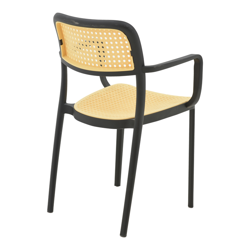 Πολυθρόνα Westley pakoworld pp φυσικό-μαύρο 58x47x81εκ 3