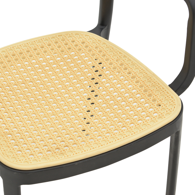 Πολυθρόνα Westley pakoworld pp φυσικό-μαύρο 58x47x81εκ 8