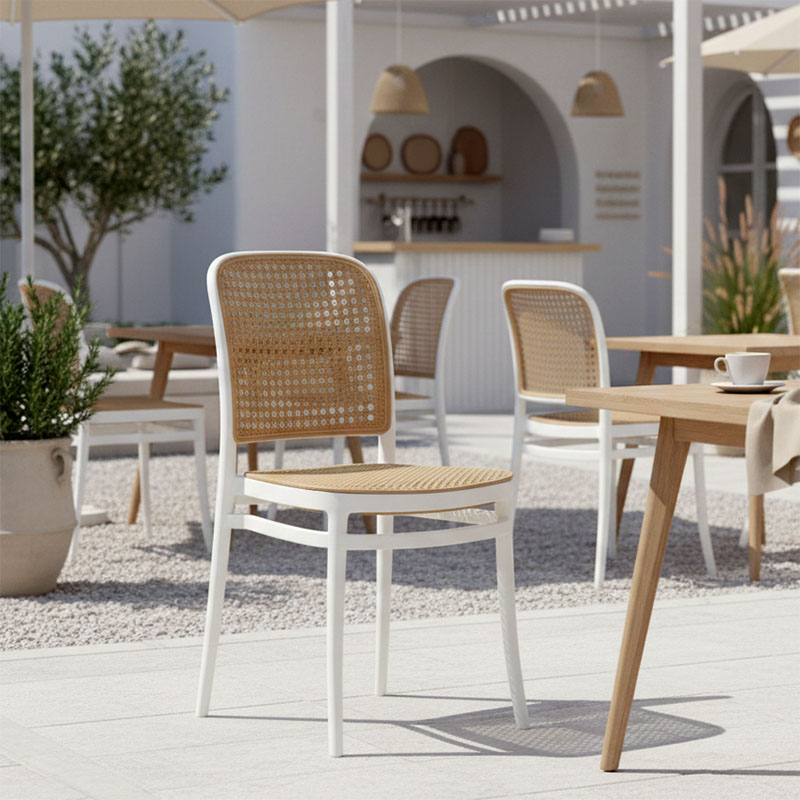 Καρέκλα Nereus pakoworld pp φυσικό-λευκό 45x43x84εκ 2