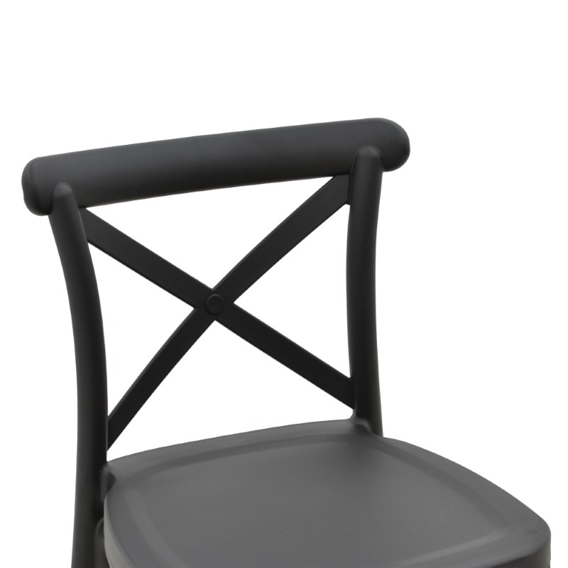 Σκαμπό μπαρ Crossie pakoworld pp μαύρο 44x44x113εκ 5