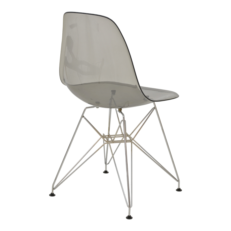 Καρέκλα Adelle pakoworld PP διάφανο γκρι-inox πόδι 46x55x81εκ 2
