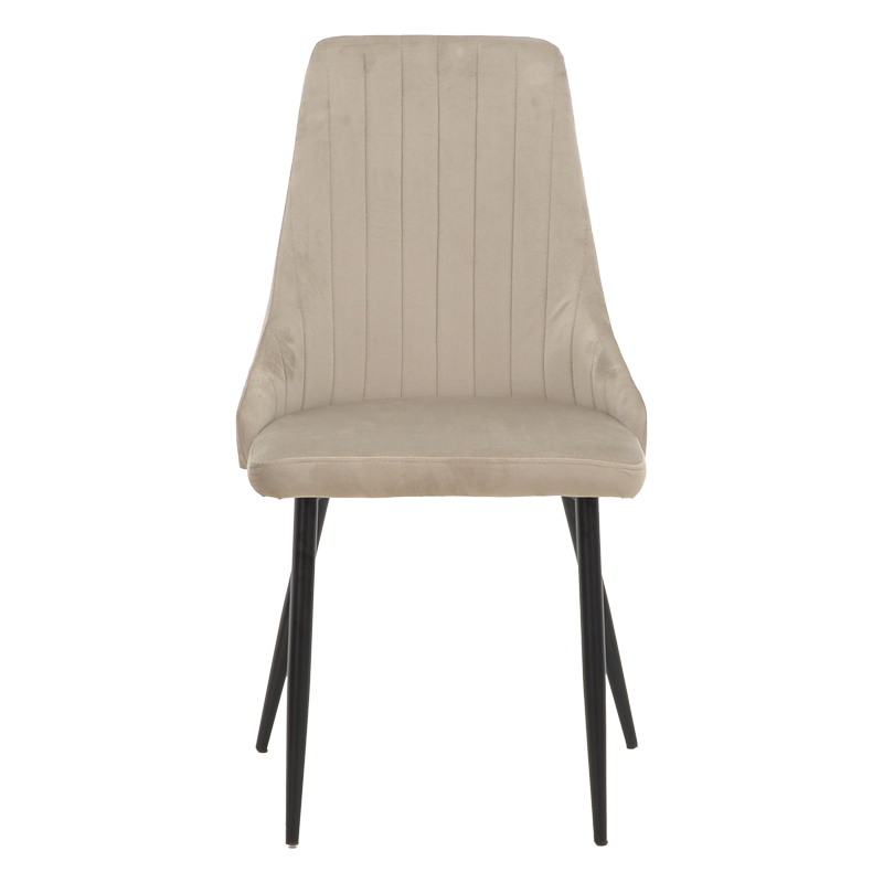 Καρέκλα Azori pakoworld γκρι-μπεζ βελούδο-πόδι μαύρο μέταλλο 49x55x85εκ 4