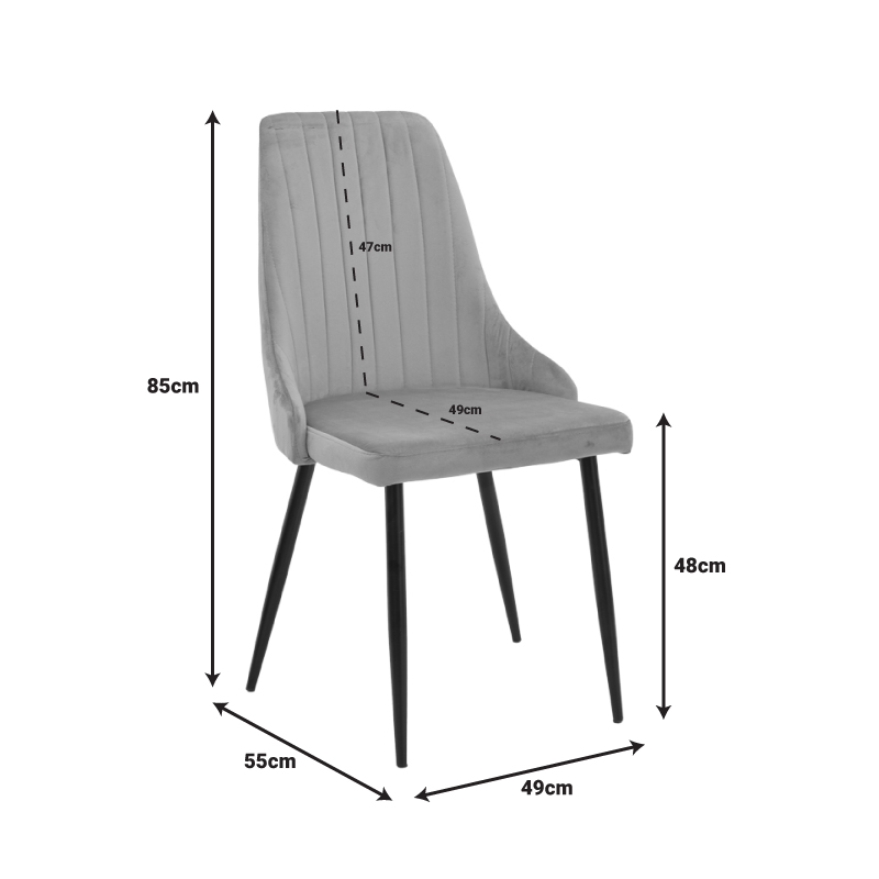 Καρέκλα Azori pakoworld σάπιο μήλο βελούδο-πόδι μαύρο μέταλλο 49x55x85εκ 8