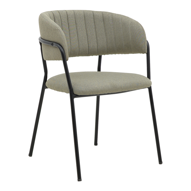 Καρέκλα Morel pakoworld γκρι ύφασμα-πόδι μαύρο μέταλλο 55x55x76εκ 1