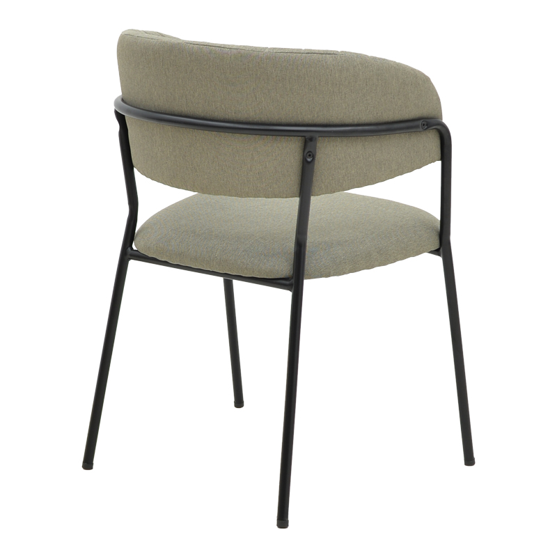 Καρέκλα Morel pakoworld γκρι ύφασμα-πόδι μαύρο μέταλλο 55x55x76εκ 2