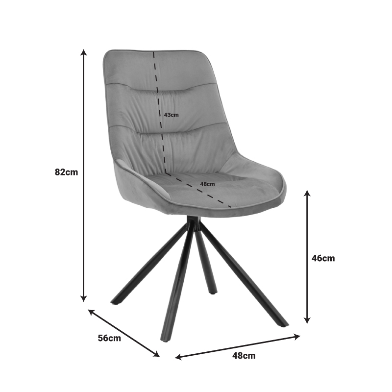 Καρέκλα Wori pakoworld καφέ βελούδο-πόδι μαύρο μέταλλο 48x56x82εκ 9