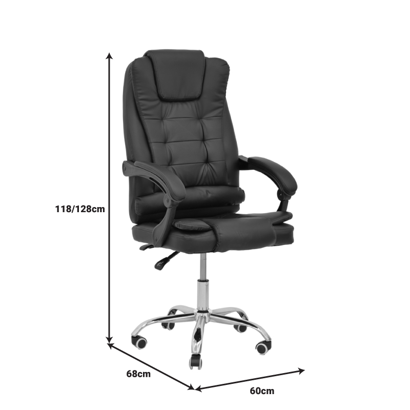 Καρέκλα γραφείου διευθυντή Toronsi pakoworld μαύρο pu 60x68x128εκ 9