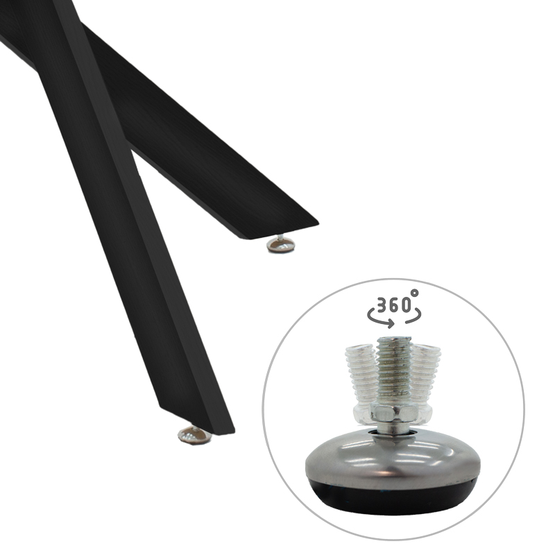 Τραπέζι Antoro pakoworld γυαλί και μεταλλικά πόδια σε μαύρη απόχρωση Φ80x75εκ 6