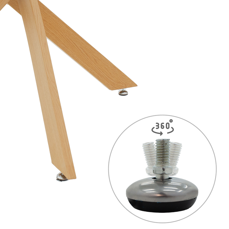 Τραπέζι Antoro pakoworld γυαλί και μεταλλικά πόδια σε φυσική απόχρωση Φ100x75εκ 6