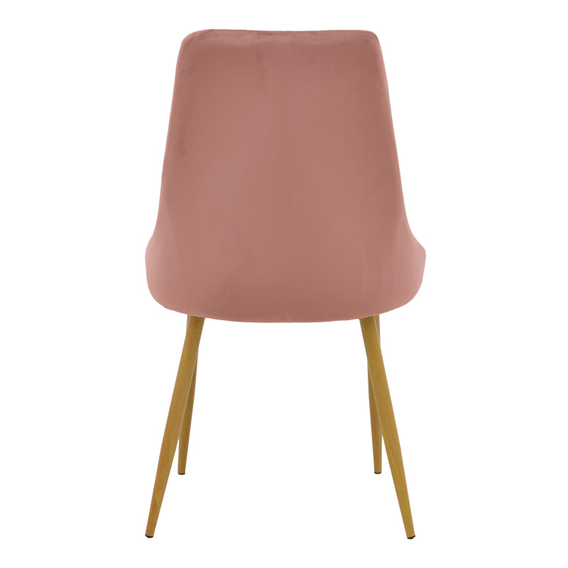 Καρέκλα Azori pakoworld σάπιο μήλο βελούδο με πόδι μετάλλου σε φυσική απόχρωση 49x55x85εκ 5