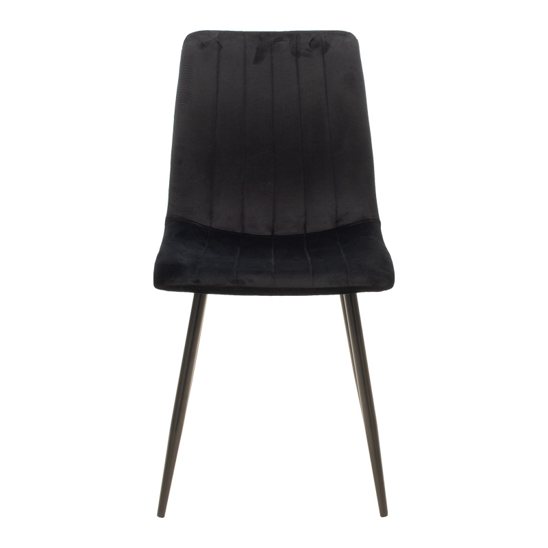 Καρέκλα Noor pakoworld μαύρο βελούδο με πόδι μετάλλου σε μαύρη απόχρωση 44x53x86εκ 4