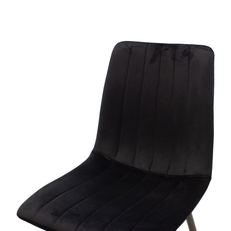 Καρέκλα Noor pakoworld μαύρο βελούδο με πόδι μετάλλου σε μαύρη απόχρωση 44x53x86εκ 5