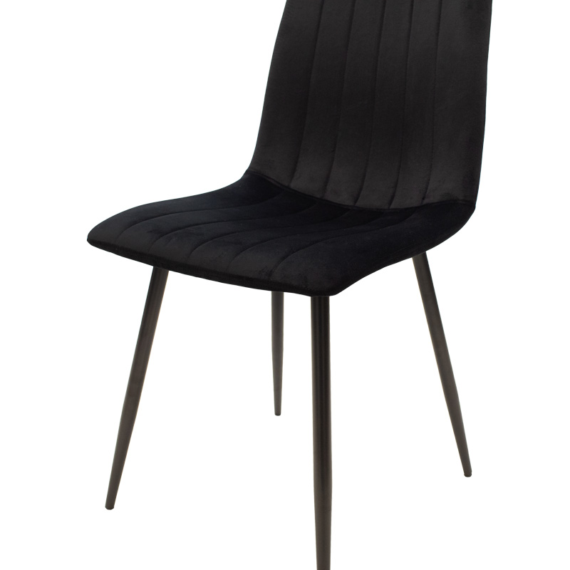 Καρέκλα Noor pakoworld μαύρο βελούδο με πόδι μετάλλου σε μαύρη απόχρωση 44x53x86εκ 6