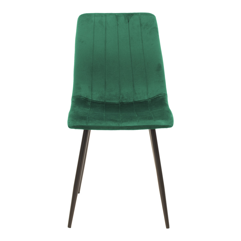 Καρέκλα Noor pakoworld κυπαρισσί βελούδο με πόδι μετάλλου σε μαύρη απόχρωση 44x53x86εκ 4