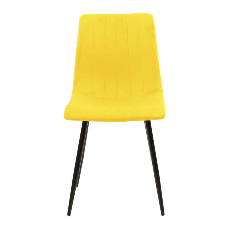 Καρέκλα Noor pakoworld κίτρινο βελούδο με πόδι μετάλλου σε μαύρη απόχρωση 44x53x86εκ 4