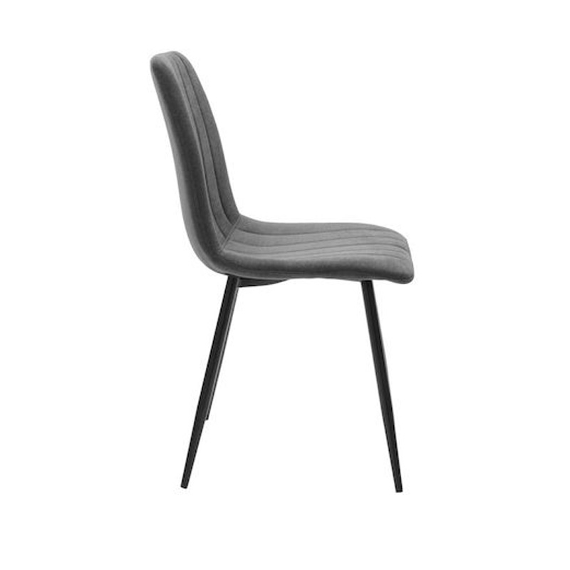 Καρέκλα Noor pakoworld ανθρακί ύφασμα με πόδι μετάλλου σε μαύρη απόχρωση 44x53x86εκ 3