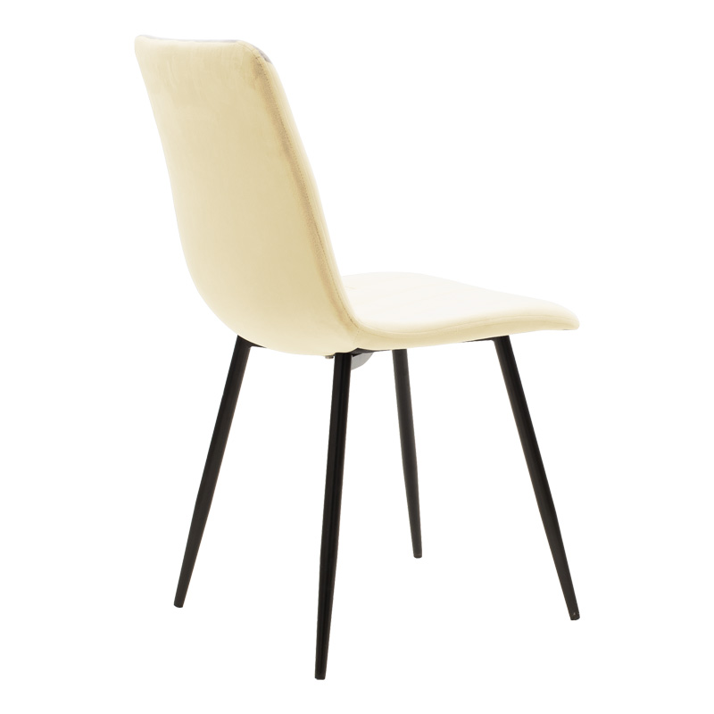 Καρέκλα Noor pakoworld μπεζ ύφασμα με πόδι μετάλλου σε μαύρη απόχρωση 44x53x86εκ 2