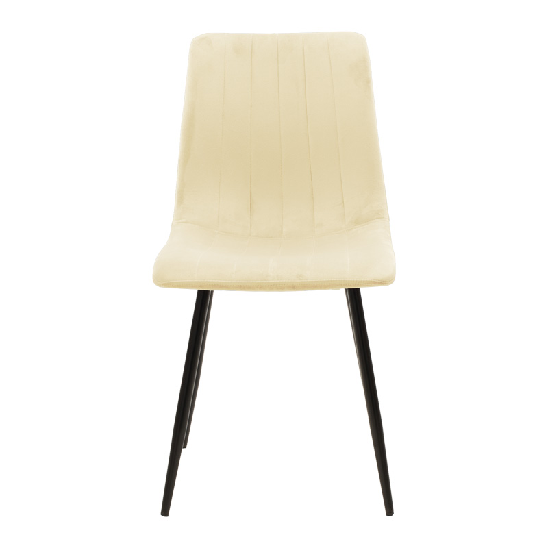 Καρέκλα Noor pakoworld μπεζ ύφασμα με πόδι μετάλλου σε μαύρη απόχρωση 44x53x86εκ 4