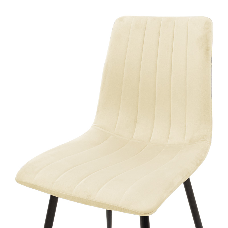 Καρέκλα Noor pakoworld μπεζ ύφασμα με πόδι μετάλλου σε μαύρη απόχρωση 44x53x86εκ 5