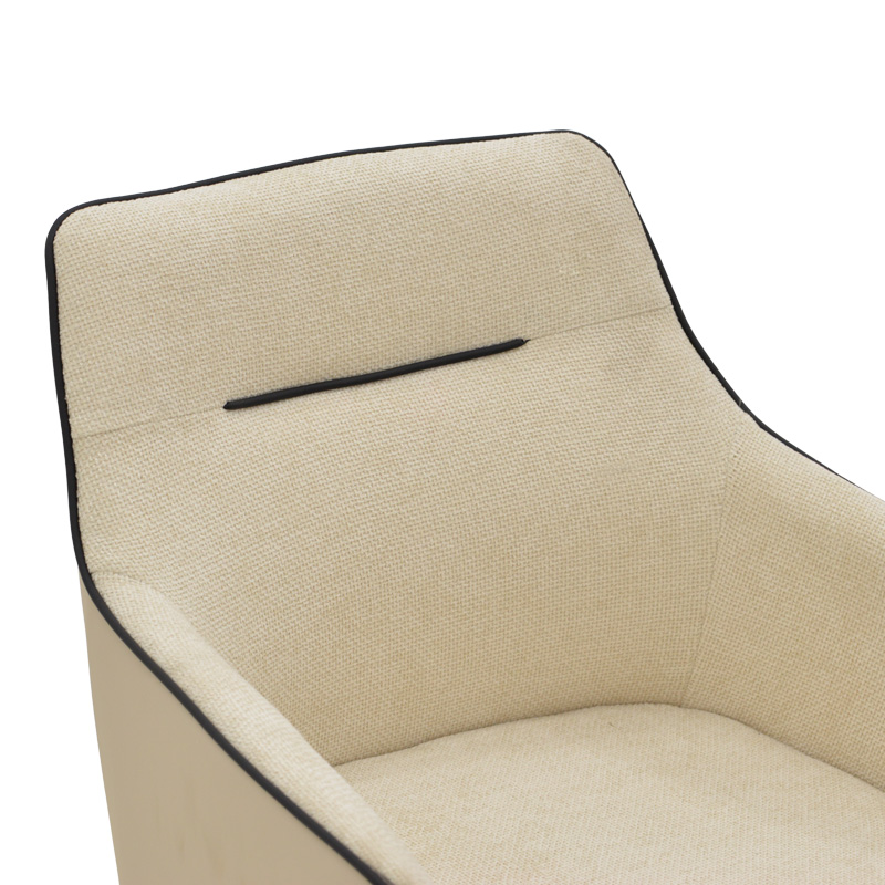 Πολυθρόνα Debra pakoworld περιστρεφόμενη μπεζ ύφασμα-pu με πόδι μετάλλου σε μαύρη απόχρωση 60x64x83εκ 6