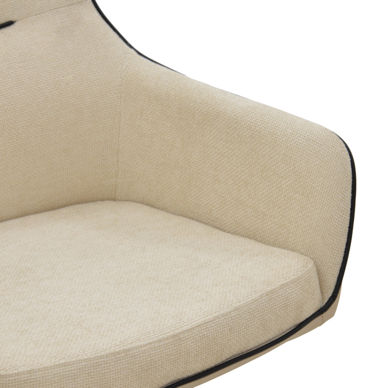 Πολυθρόνα Debra pakoworld περιστρεφόμενη μπεζ ύφασμα-pu με πόδι μετάλλου σε μαύρη απόχρωση 60x64x83εκ 7