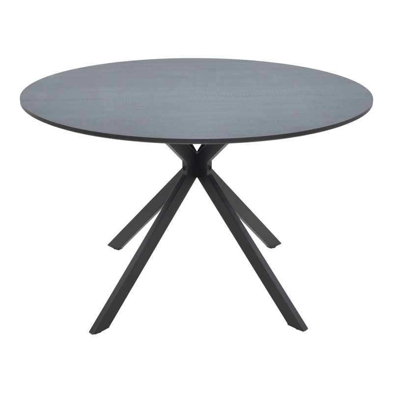 Τραπέζι Xuson pakoworld mdf σε ανθρακί απόχρωση με πόδι μαύρο μέταλλο Φ120x75εκ 3