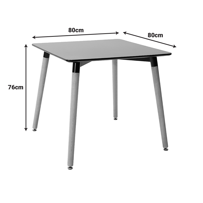 Τραπέζι Natali pakoworld μαύρο MDF με πόδια σε φυσική απόχρωση 80x80x76εκ 3