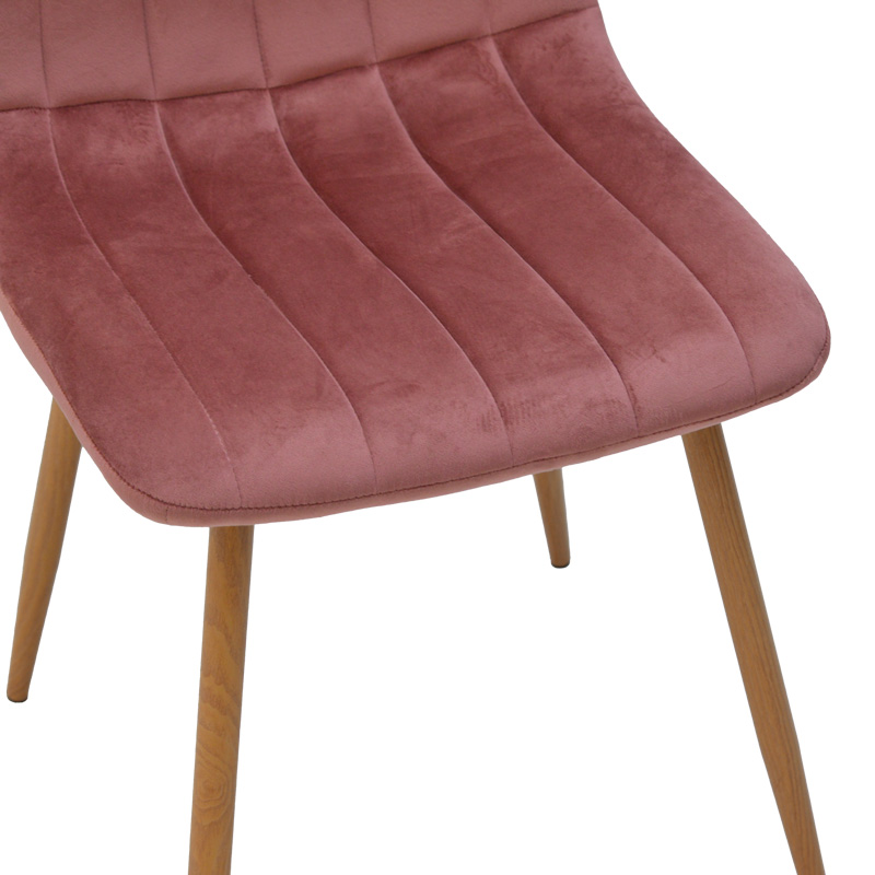 Καρέκλα Noor pakoworld βελούδο σάπιο μήλο - πόδια σε φυσική απόχρωση 44x53x86εκ 7
