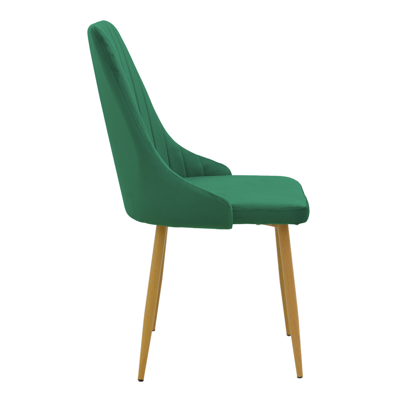 Καρέκλα Azori pakoworld κυπαρισσί βελούδο με μεταλλικό πόδι σε φυσική απόχρωση 49x55x85εκ 3