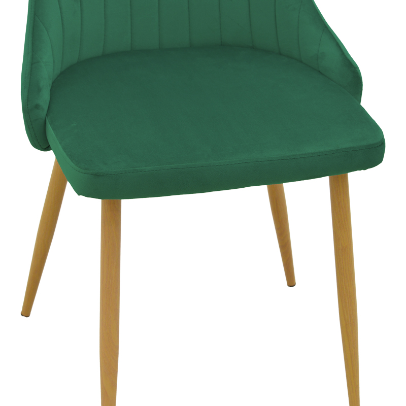 Καρέκλα Azori pakoworld κυπαρισσί βελούδο με μεταλλικό πόδι σε φυσική απόχρωση 49x55x85εκ 7