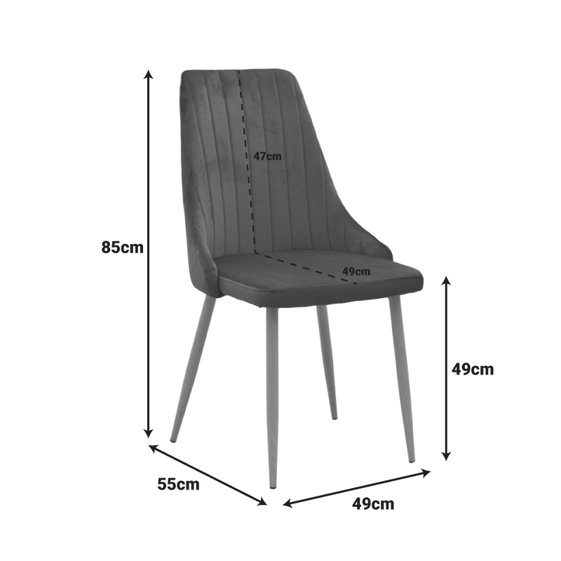 Καρέκλα Azori pakoworld κυπαρισσί βελούδο με μεταλλικό πόδι σε φυσική απόχρωση 49x55x85εκ 8