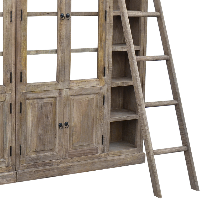 Βιβλιοθήκη Librardy Inart lime wash μασίφ mango ξύλο 247x35x220εκ 4