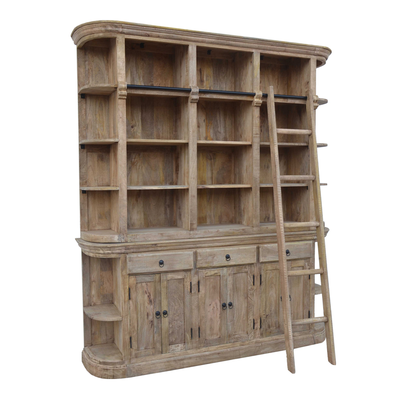 Βιβλιοθήκη Shelvy Inart sonoma μασίφ mango ξύλο 200x40x230εκ 1