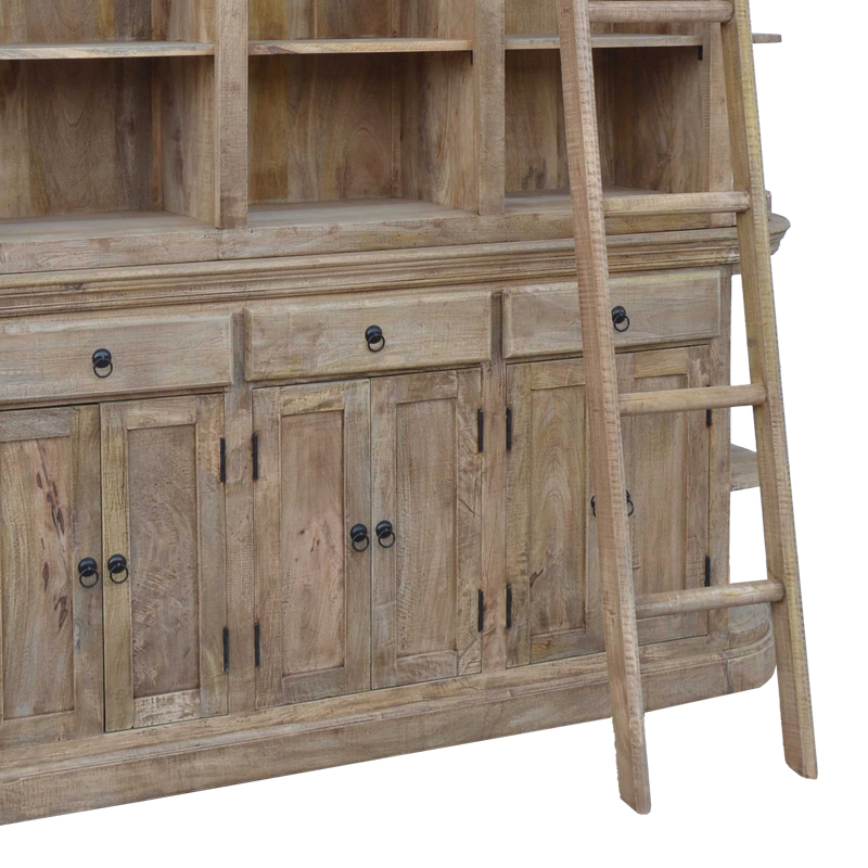 Βιβλιοθήκη Shelvy Inart sonoma μασίφ mango ξύλο 200x40x230εκ 4