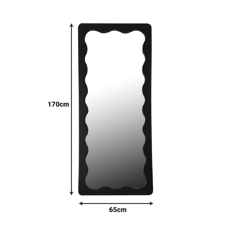 Καθρέπτης Werdy Inart ξύλο σε μαύρη απόχρωση 65x2.4x170εκ 2
