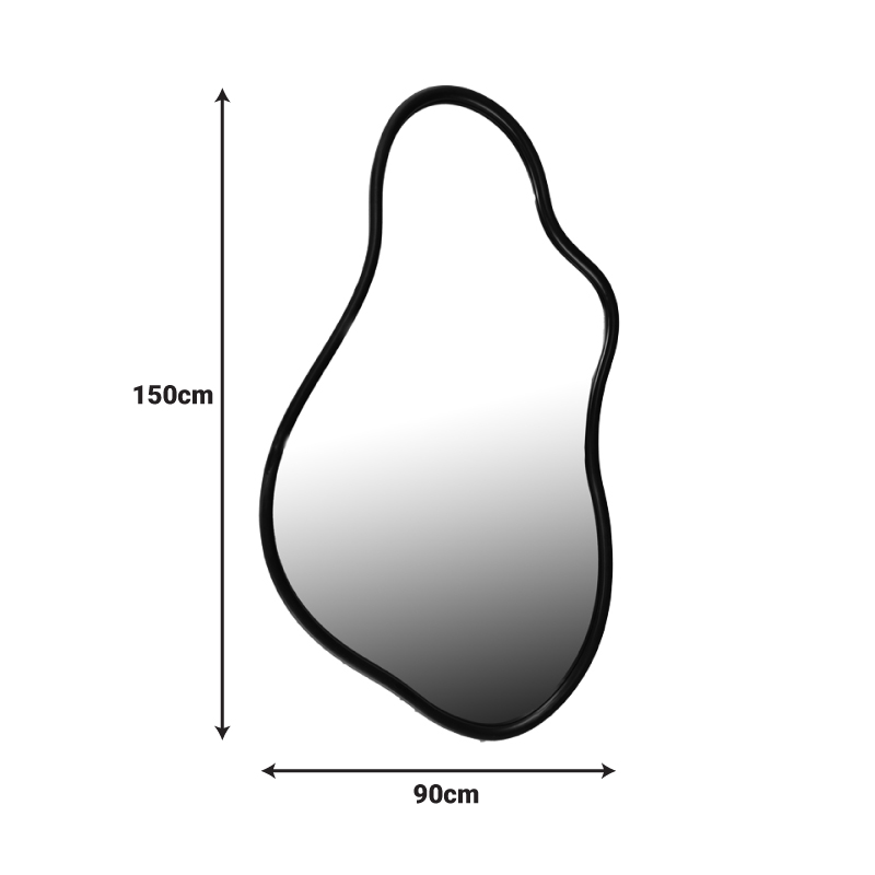 Καθρέπτης Decorde Inart ξύλο σε μαύρη απόχρωση 90x3.5x150εκ 2