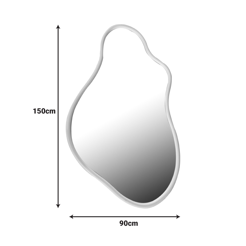 Καθρέπτης Decorde Inart ξύλο σε λευκή απόχρωση 90x3.5x150εκ 2