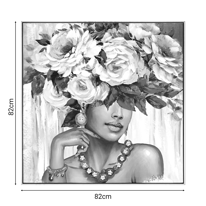 Πίνακας σε καμβά Flowergirl Inart 82x4.5x82εκ 2