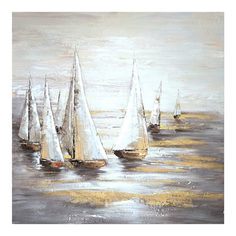 Πίνακας σε καμβά Sailer I Inart 100x3x100εκ 1