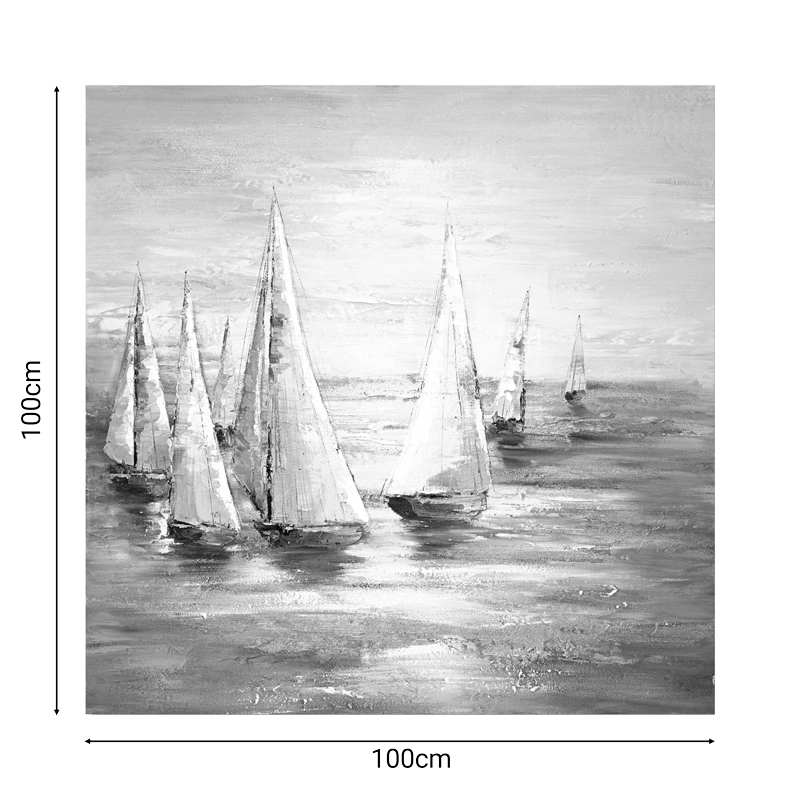 Πίνακας σε καμβά Sailer I Inart 100x3x100εκ 2