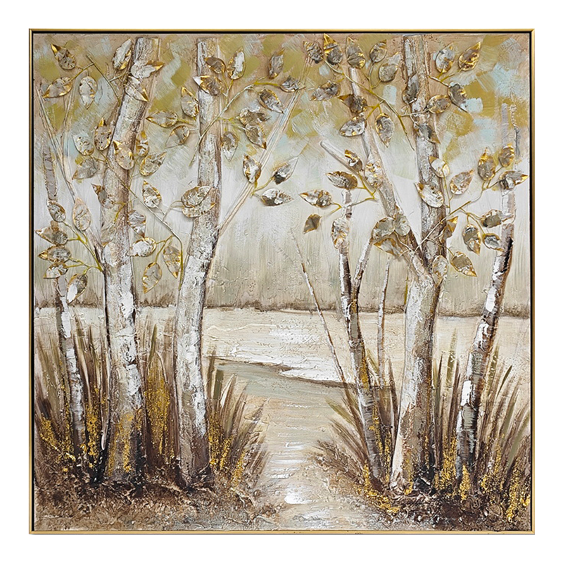 Πίνακας σε καμβά Leambre I 3D Inart 102x4.5x102εκ 1