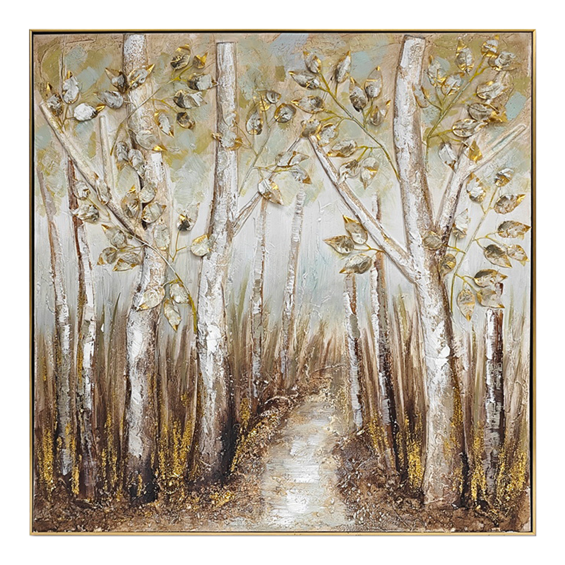 Πίνακας σε καμβά Leambre II 3D Inart 102x4.5x102εκ 1