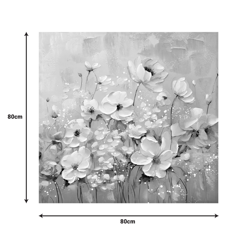Πίνακας σε καμβά Rozy II Inart 80x3x80εκ 2