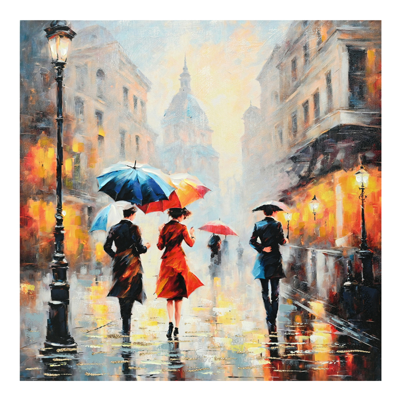 Πίνακας σε καμβά Nightdream I Inart 100x3x100εκ 1