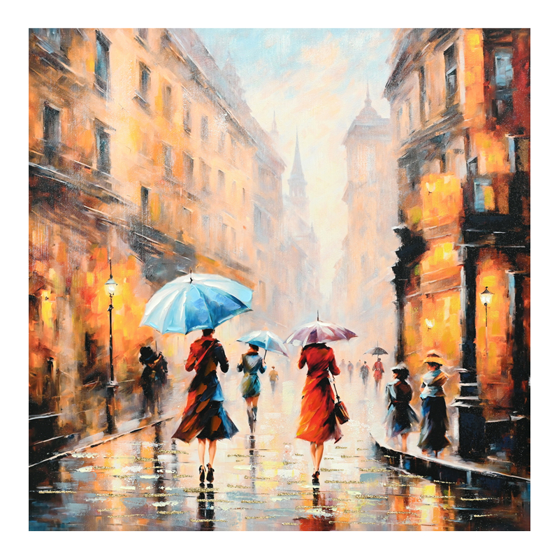 Πίνακας σε καμβά Nightdream II Inart 100x3x100εκ 1