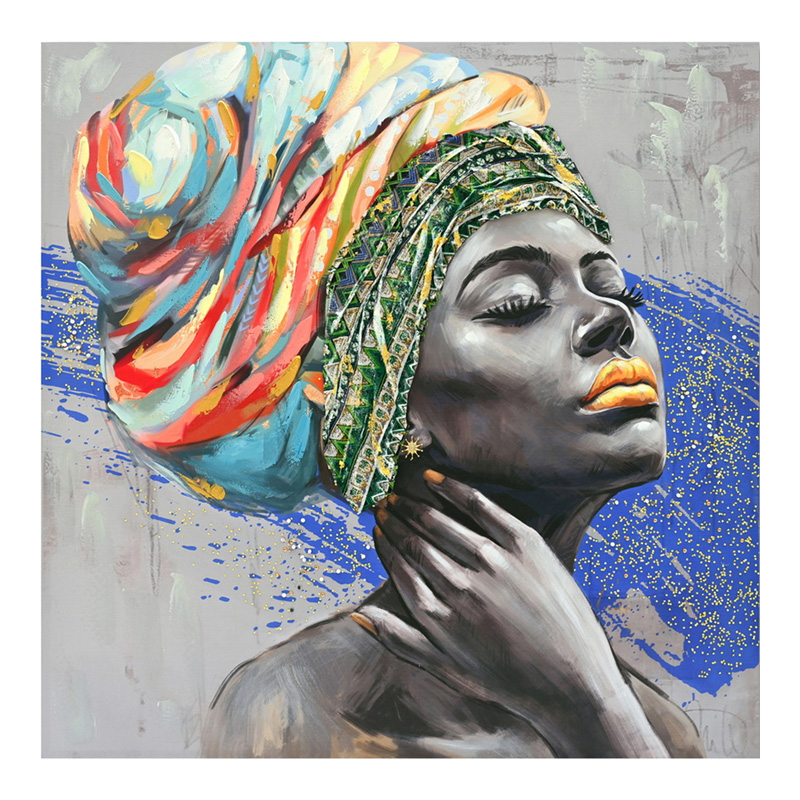 Πίνακας σε καμβά Africana 3D Inart 100x3x100εκ 1