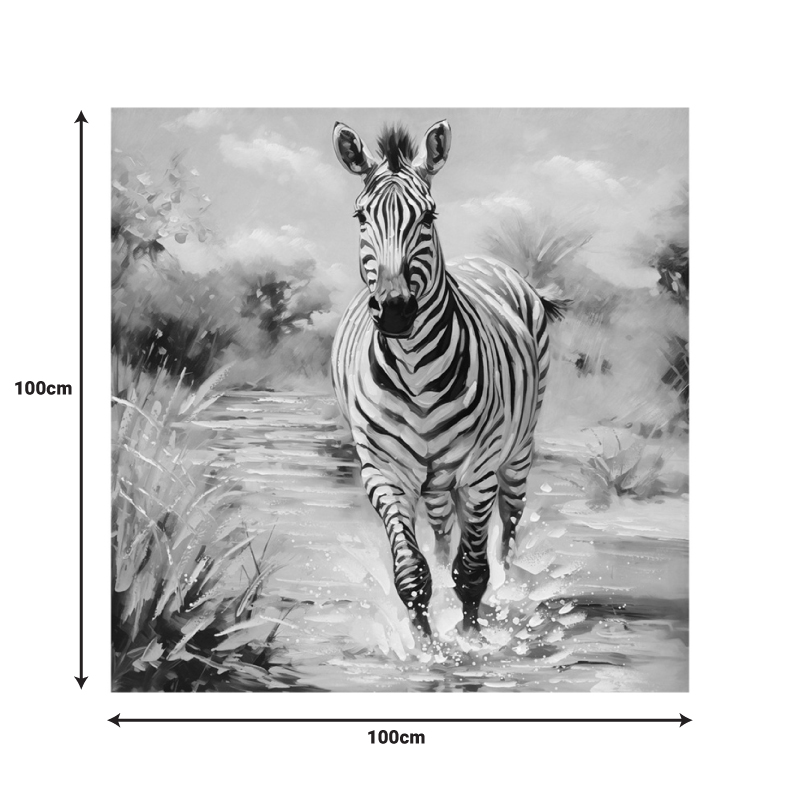 Πίνακας σε καμβά Zebrero Inart 100x3x100εκ 2