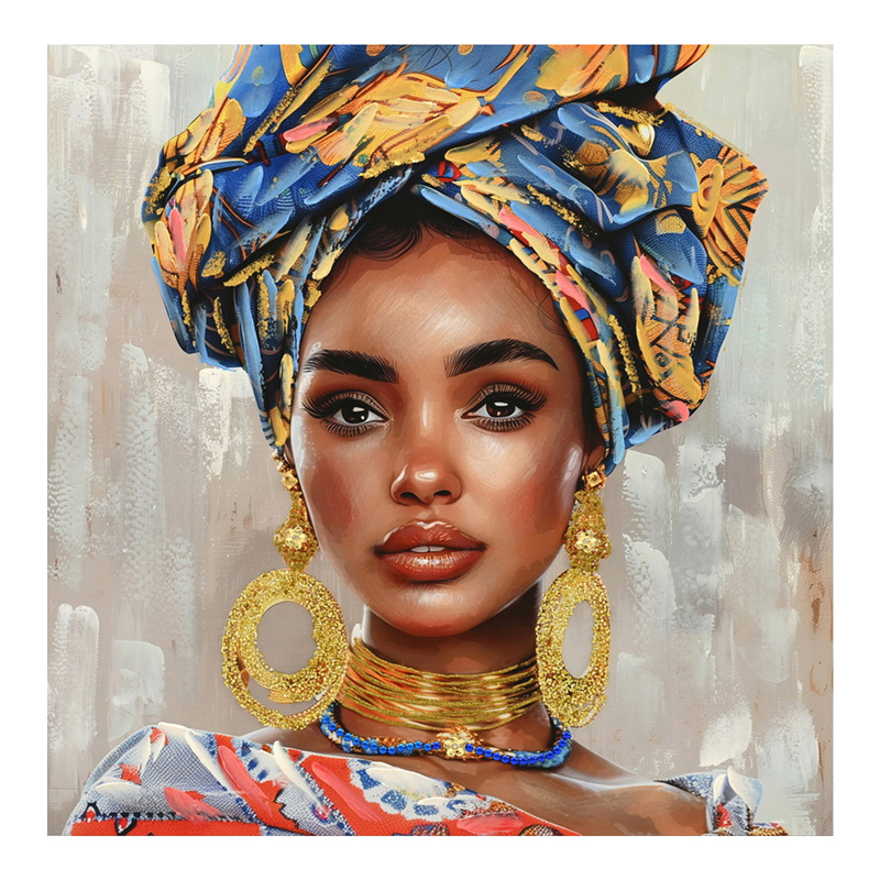 Πίνακας σε καμβά Turban 3D Inart 80x3x80εκ 1