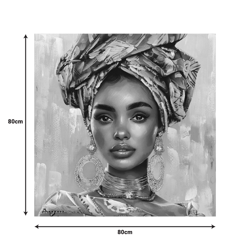 Πίνακας σε καμβά Turban 3D Inart 80x3x80εκ 2