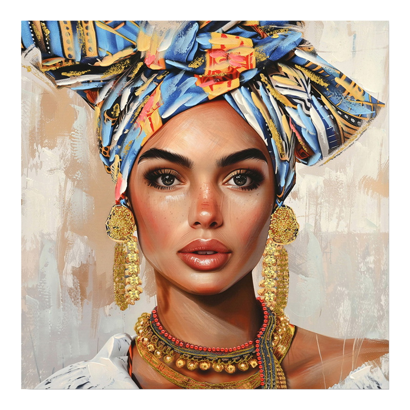 Πίνακας σε καμβά Turban Ι 3D Inart 80x3x80εκ 1
